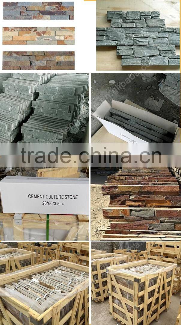 Peacock Slate Multicolor Cultural Stone Wall Siding,Cultural Stone Wall Facade,Cultured Stacked Stone Veneer,Cultured Stone Wall
