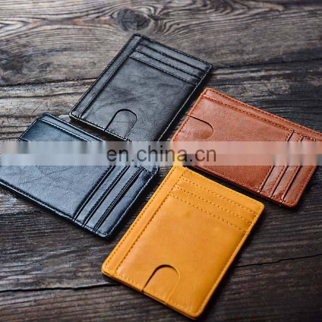 2021 Hot Selling Minimalist Slim Rfid Genuine Leather Wallet Genuine