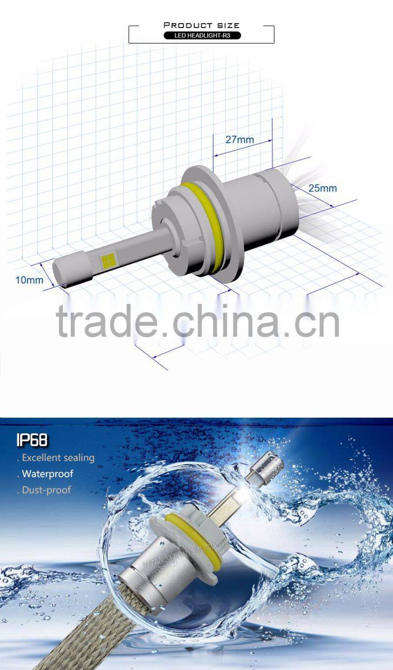 2016 super bright high power 80w 9600lm Hi/lo beam 9007 led headlight with 6000k