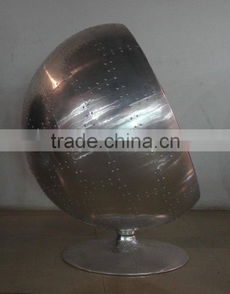 replica relaxing fiberglass material fabric/PU Eero Aarnio chair ,high density foam Eero chair with Aluminum alloy epidermis