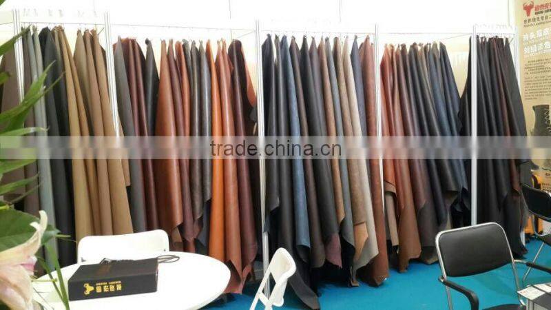 split cowhide leather two tone pull up leather