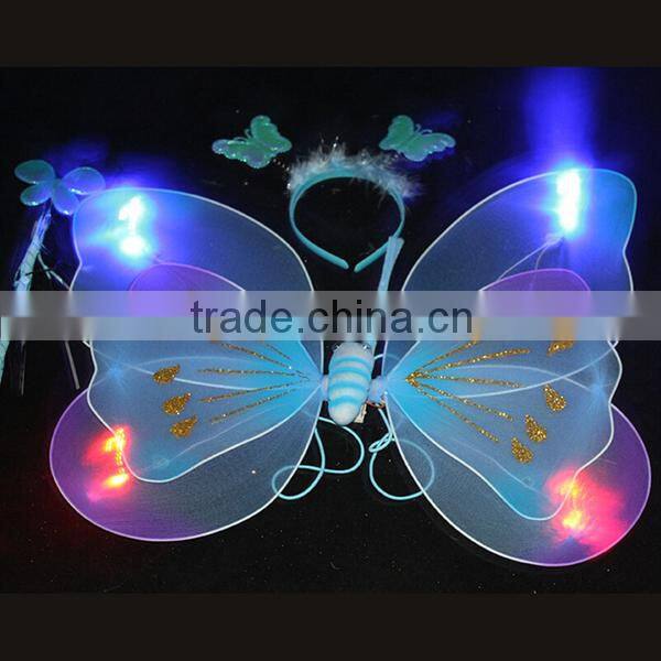 Wholesale cheap double layer fairy kids butterfly wings Halloween pink butterfly wing for sale