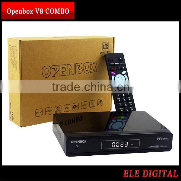 New arrival !!! 1080P FULL HD DVB S2 & T2 Openbox v8 combo hd satellite tv receiver with Best price MOQ from 1 piece