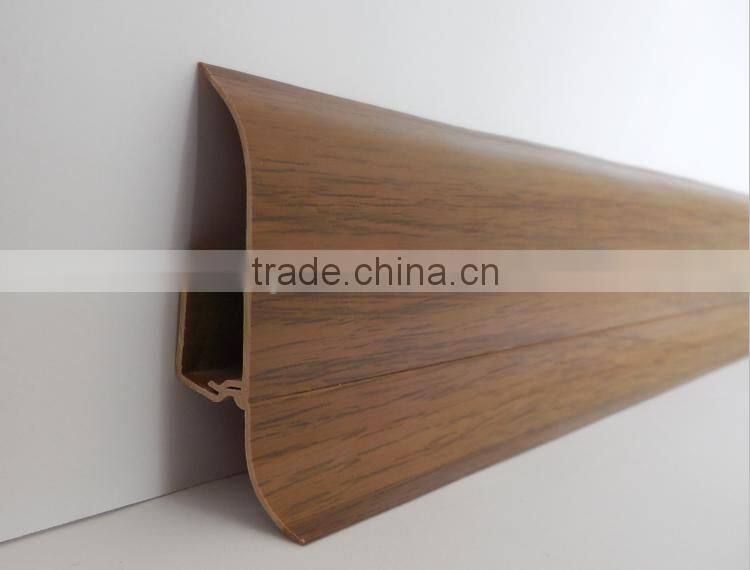 China supplier imitation wood grain flooring trim pvc skirting board