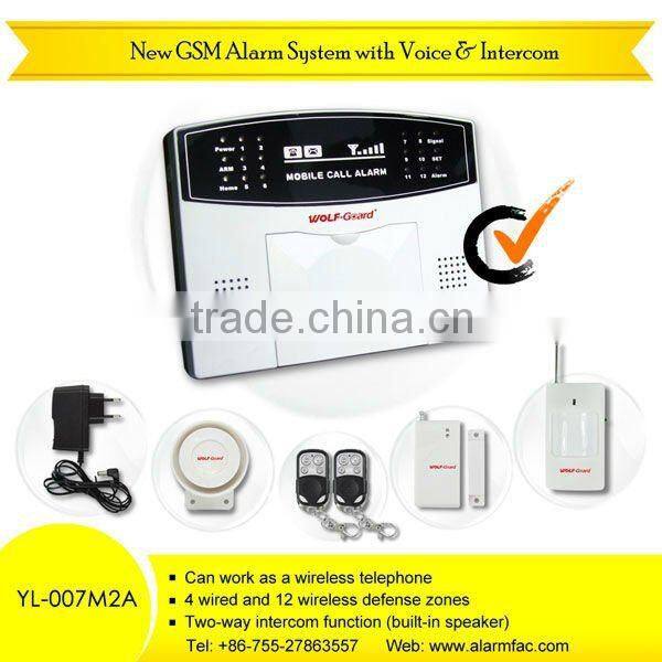 2012 hot sale ODM/OEM Business/Home GSM Alarm System gsm elderly emergency YL-007M2A