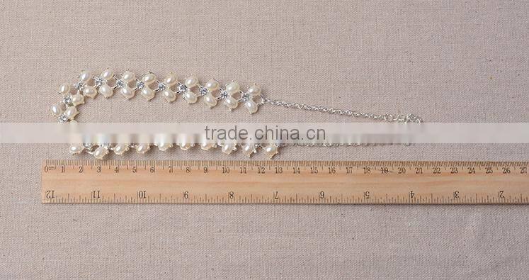 Women Wedding Dress Jewelry Sets Short Chain Pearl Necklace Earring Set