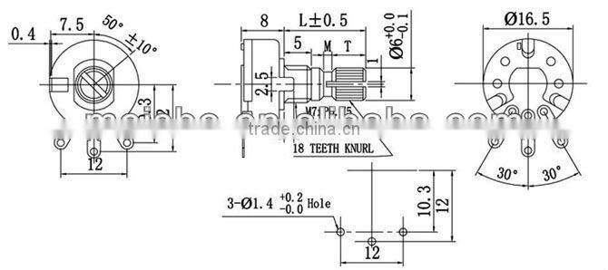 17mm 3W metal precision potentiometer