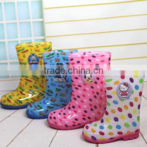 Child boots students water shoes The child in the high-end cartoon high cylinder rubber soled boots