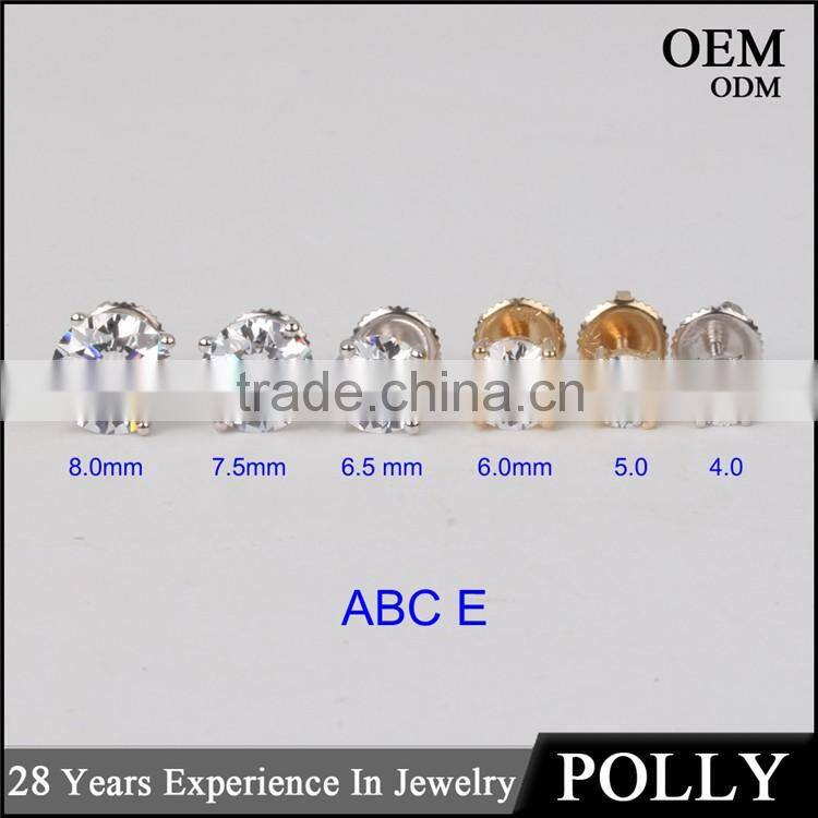 Hot sale women style 14k solid gold earring yellow gold jewelry wholesale