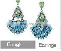 Gold Plating Colored Acrylic Stones Shourouk Earrings
