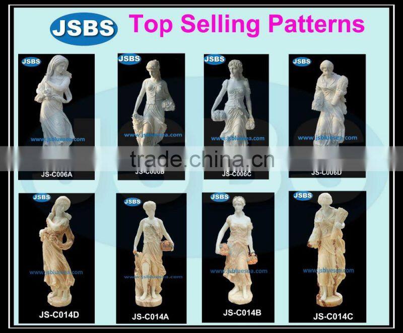 hand carved stone tall garden statues