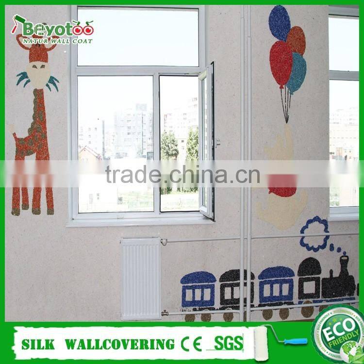 cotton wall coating paint fiber decor wall covering wallgrace DIY wall coat