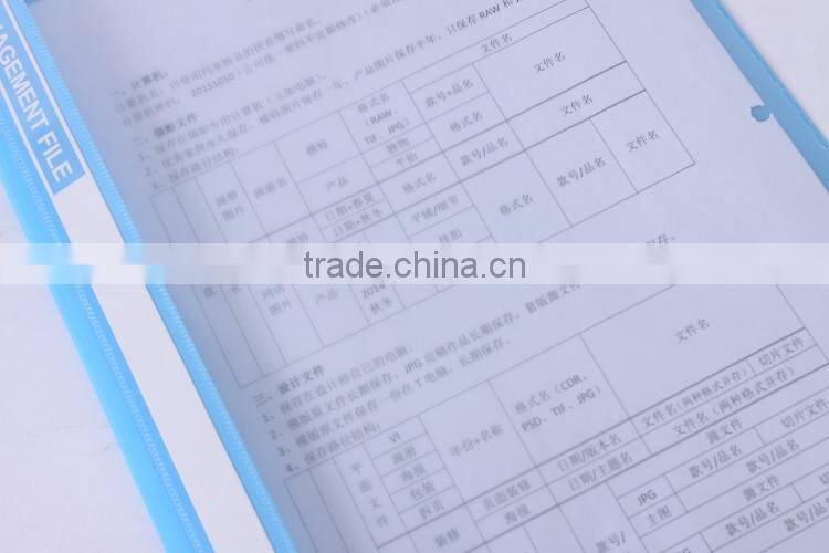 PLASTIC BINDER IN FC SIZE WITH FASTENER, TRANSPARENT COLOURS