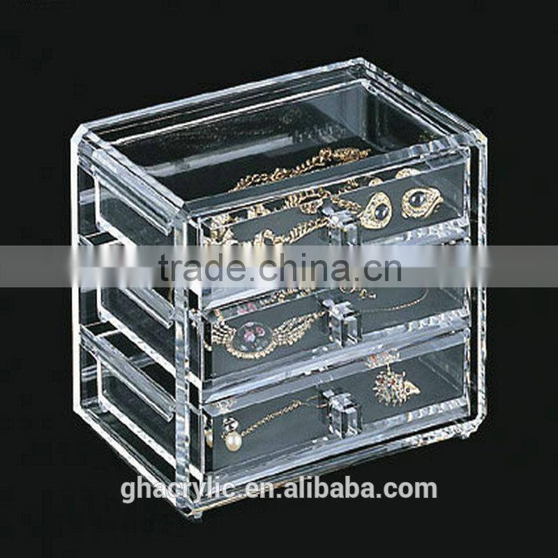 Factory outlet 3 tier Clear Acrylic storage boxes