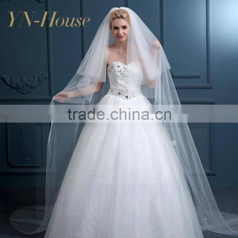 wedding lace edge bridal veil with comb