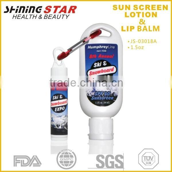 JS-03029 sunburn protection sunscreen and 62% alcohol based hand sanitizer spray combo