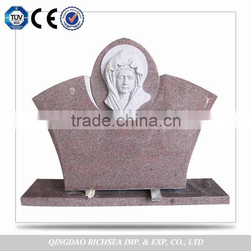 With QC Department New Design Cheapest Stone Pink Granite Tombstone Headstone Supplier