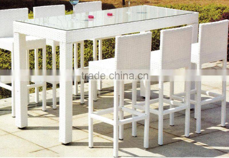 wicker bar table and chair set