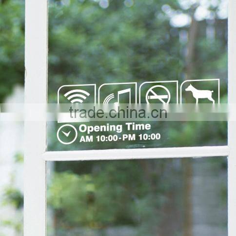 glass decoration sticker for shop glass door,pvc adhesive print vinyl sheet sticker maker