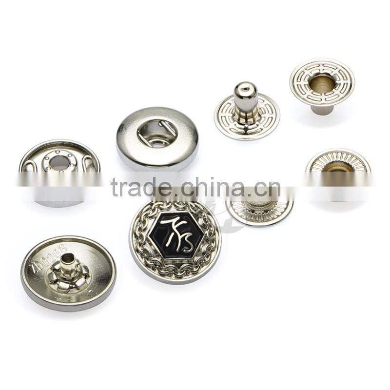 Custom China Cheap Round Shape Engraved Metal Buttons caps