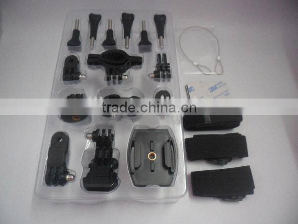 2014 Most Popular SJ4000 Sport Camera Full set Mounts Accessory Bicycle Scooter Helmet Mount Holder Sports DV Fitting for SJ4000