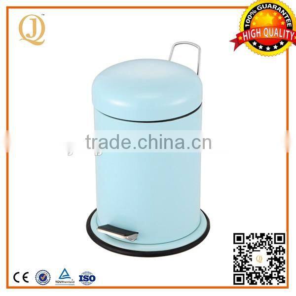 flat lid powder coated finished soft close steel trash can