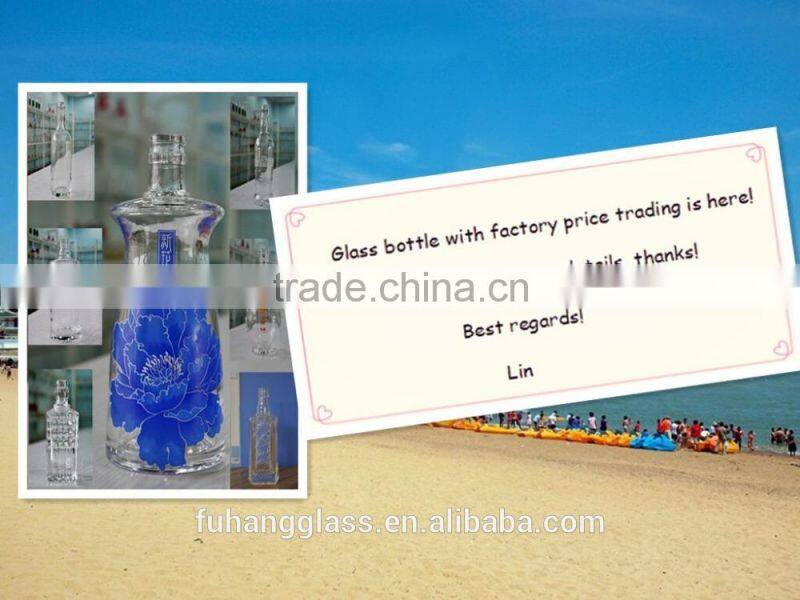 wholesale high quality china supplier flat liquor bottle