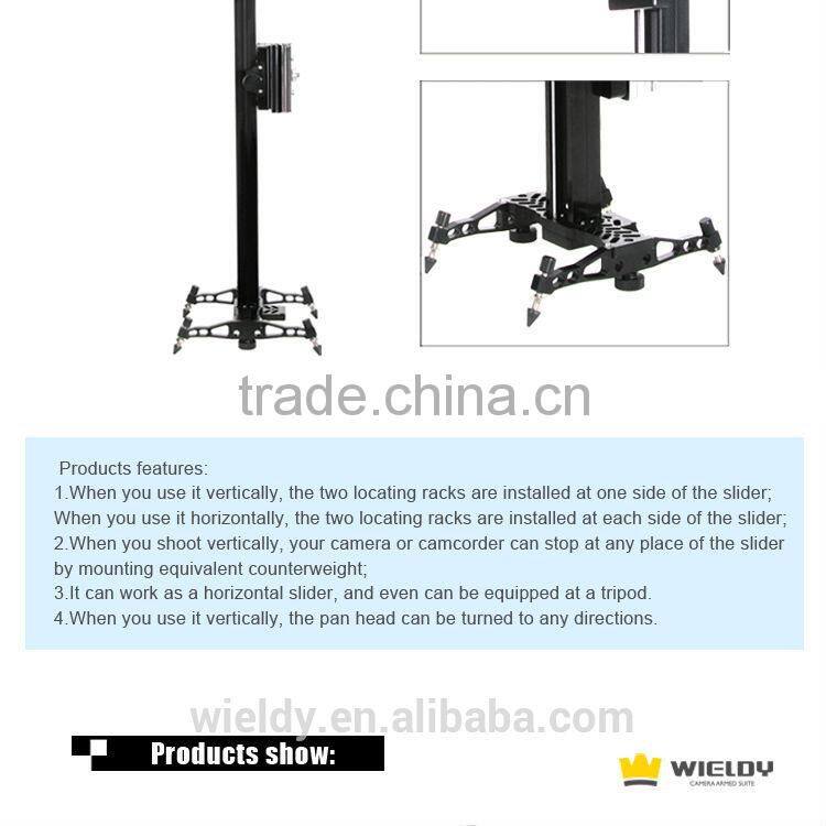Portable Wieldy Load 8 Kg Video DSLR Slider Pan Tilt Head Rail for 5D2 5D3
