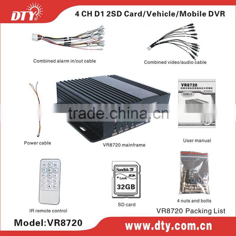 shenzhen DTY cheap 3g mobile dvr gps bus dvr , VR8720seris