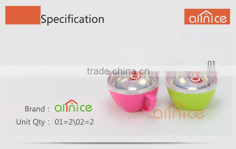 Chaoan Caitang 5.2"/ 6.0"/ 7.2"Perfect for prepping PP outer/SS inner Plasti container lunch bowl with handle air tight lids