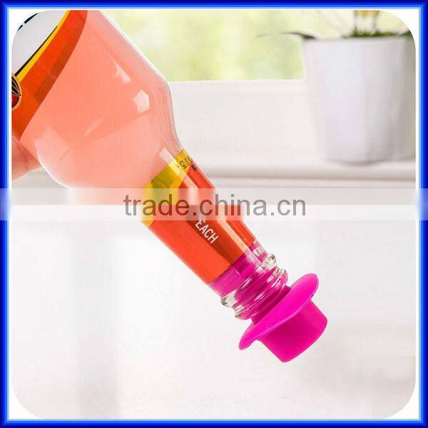 Silicone Lovely Wine Bottle Stopper With Hat/silicone booze hat Bottle cork