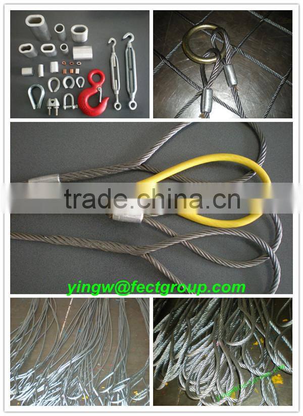 stainless steel wire rope net/cargo net slings/cargo net of wire rope
