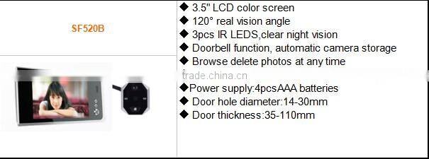 Whole Sales Wireless Plastic IR LEDS Hidden Doorbell Camera With 3.5 Inch TFT