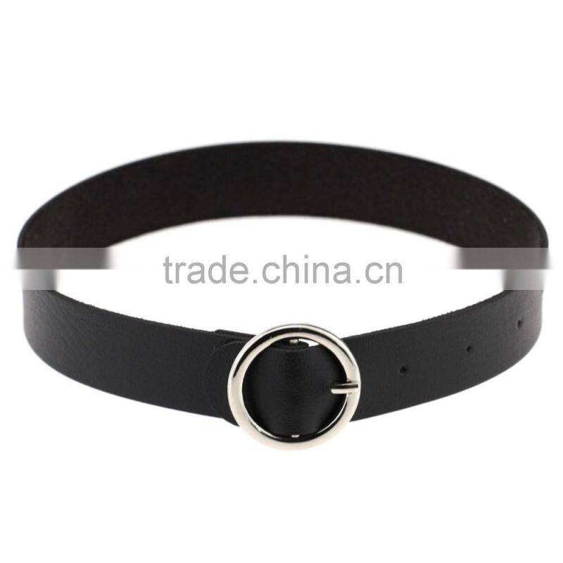 Hot Sexy Women Bijouterie Collar Punk Round Chain Goth Choker Harajuku Vintage PU Leather Neck Collar Maxi Necklaces Jewelry