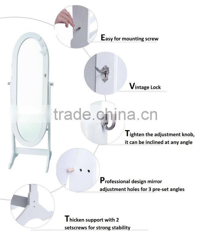 Solid hardwood mirror display cabinet