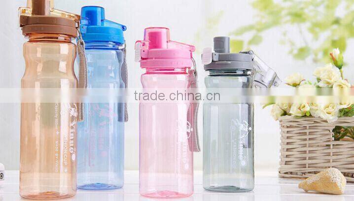 Six color cartoon design plastic drinking bottle with cute caps
