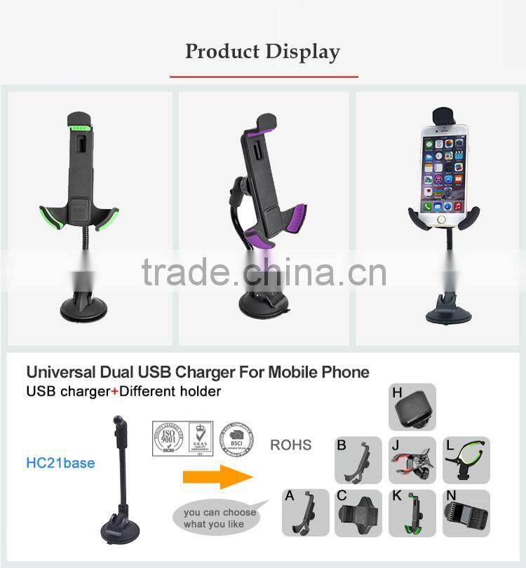 New Universal Phone holder Car holder for Mobile phone 360 Degree Turn Around Windshield Mount2016(HC21K)