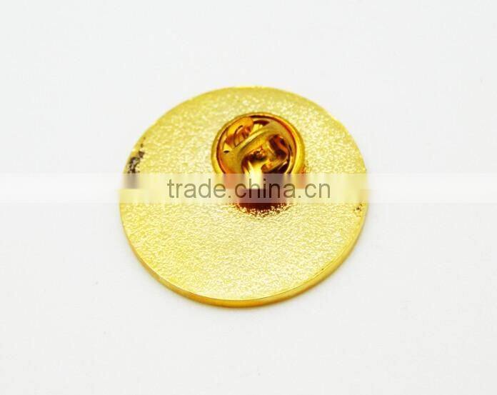 custom soft enamel gold plating metal round badge pin