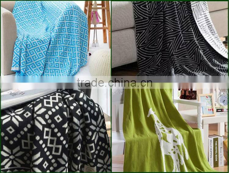 SZPLH Eco-friendly jacquard 100% acrylic throw blanket