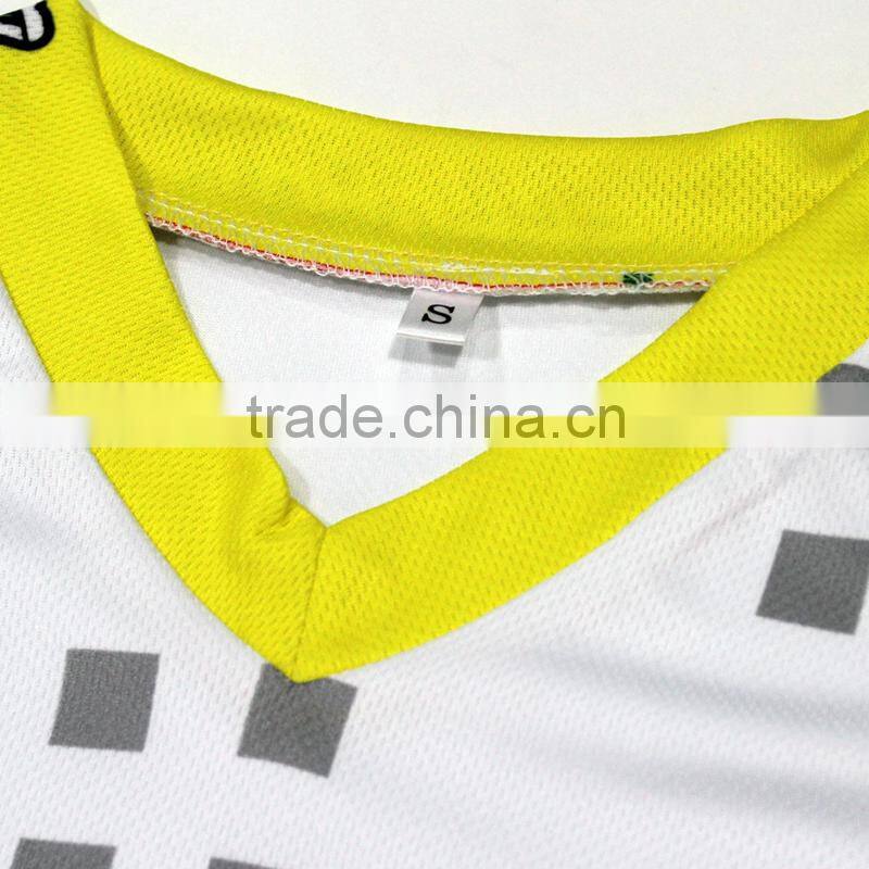 100%polyester breathable long sleeve sublimation jersey motocross
