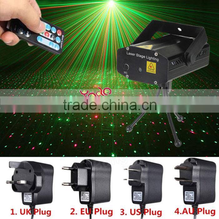 Fantastic Mini Starry Sky Style Green & Red Light LED Stage Light With Remote Controller Black