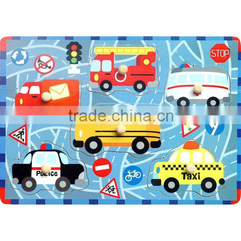 For Kids Toy Education Marine Life & Vehicles & Chunky Farm Peg Wooden Puzzle