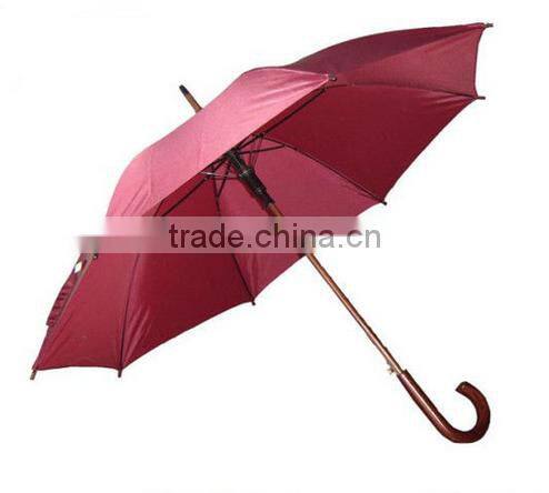 23 INCH 8 RIB manual promotion umbrella Quality Wooden blue color Umbrella with Wood Shaft Wood Handle