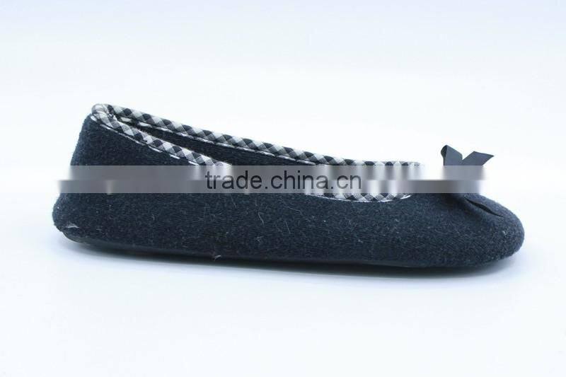 2016 black color soft fur top ballet shoes