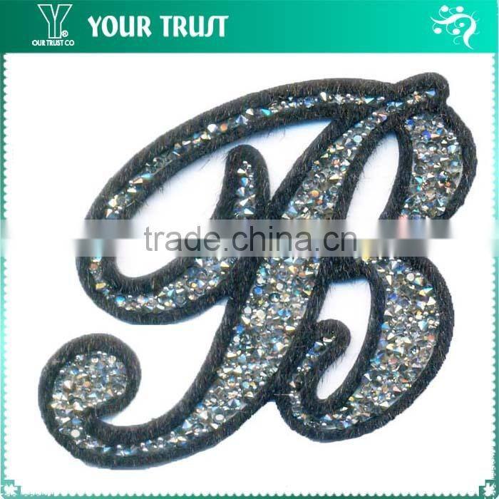 Hot Pink Metal Grommet U Iron-on Alphabet Letter Applique Patch