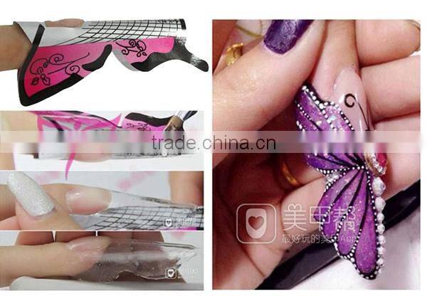 Popular Purple Butterfly Paper Nail Extension Tool Nail Art Form for Nails