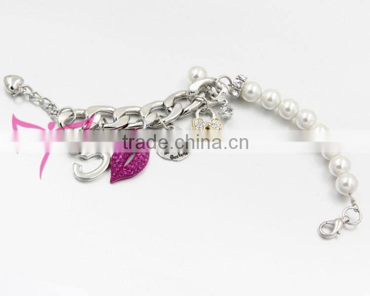 Easam Low Price Popular Alloy Chain Beaded Gold Bracelet