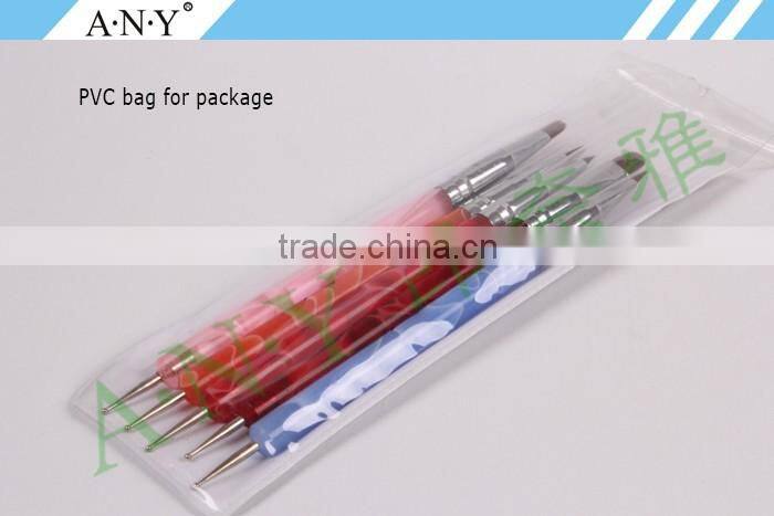 ANY Different Colors Acrylic Handle 5 Piece Two Sides Nail Art Brush Sets