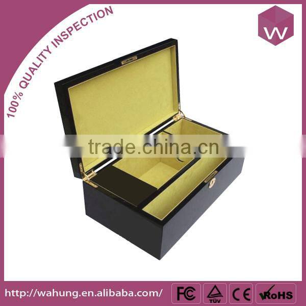 Fashionable Pine Wooden Wine Box Storage/Custom Wine Case With Lock Wholesale