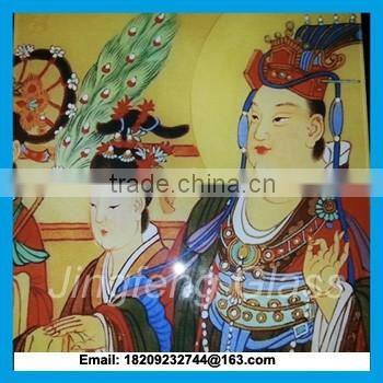 Partition glass with silk cloth laminated in the double glass